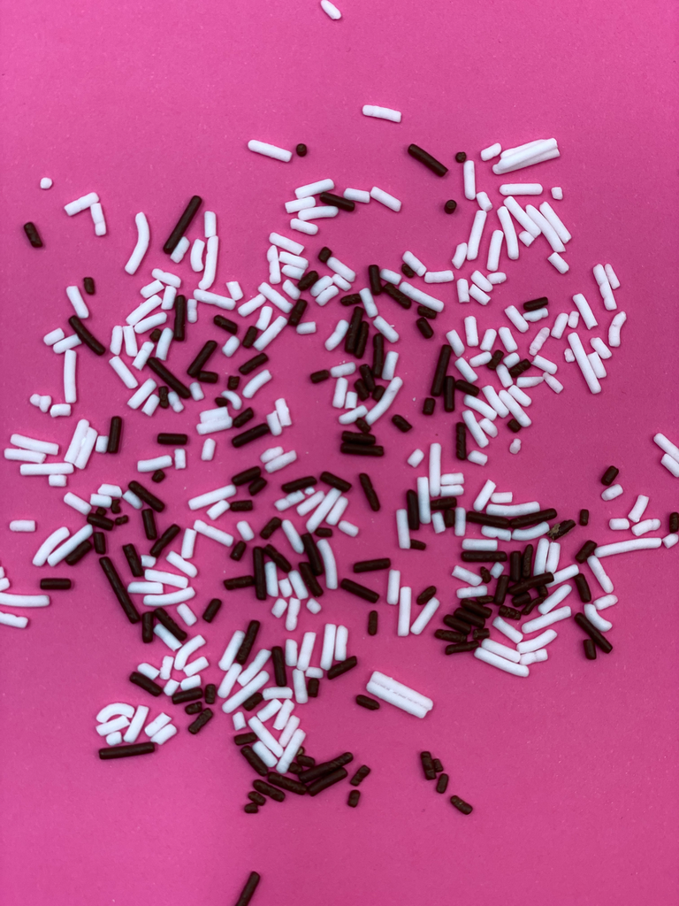 Milk and white sprinkles